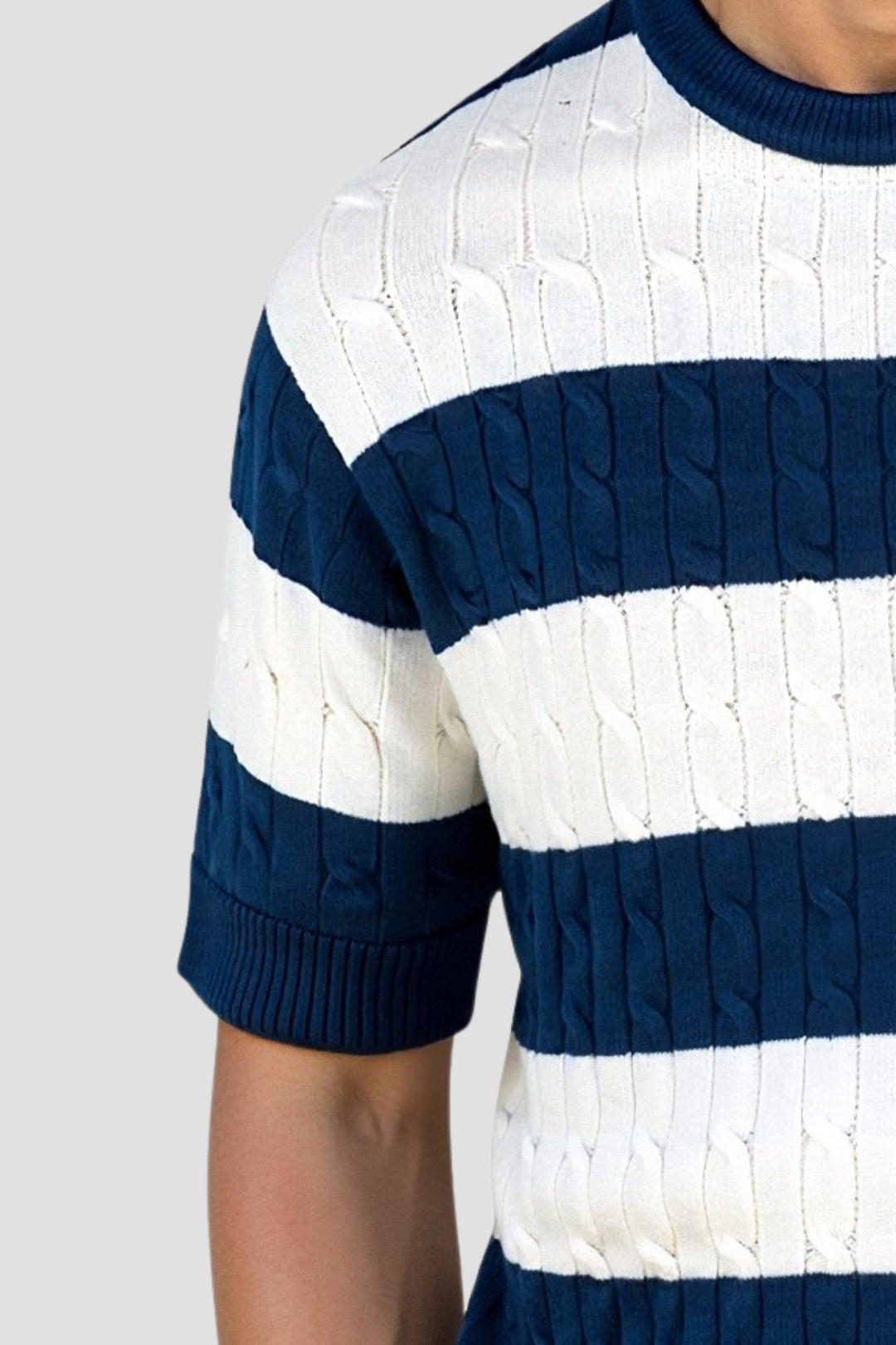 Gestreepte herenpullover met korte mouwen – Stijlvol &amp; Comfortabel