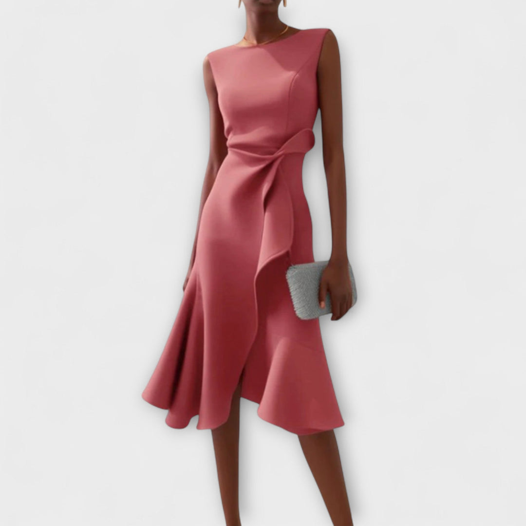 Sheila | Elegante Asymmetrische Midi Jurk