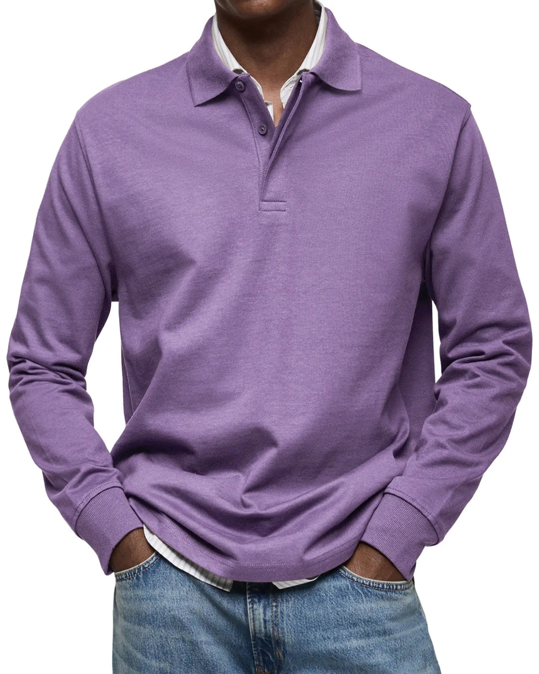 Heren Polo Lange Mouw Klassiek Comfort