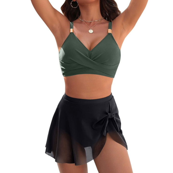 Hanne | High Waist Bikini met Mesh Rokje