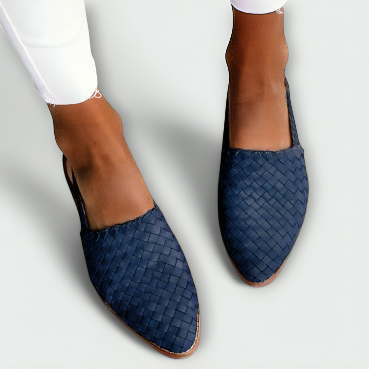 Lila Gevlochten Slingback Loafer