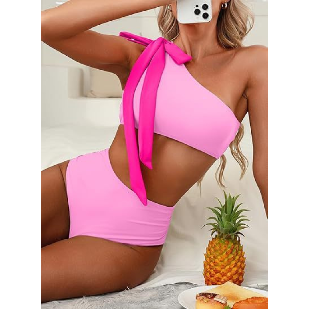 Marit | Hoge Taille One Shoulder Bikini