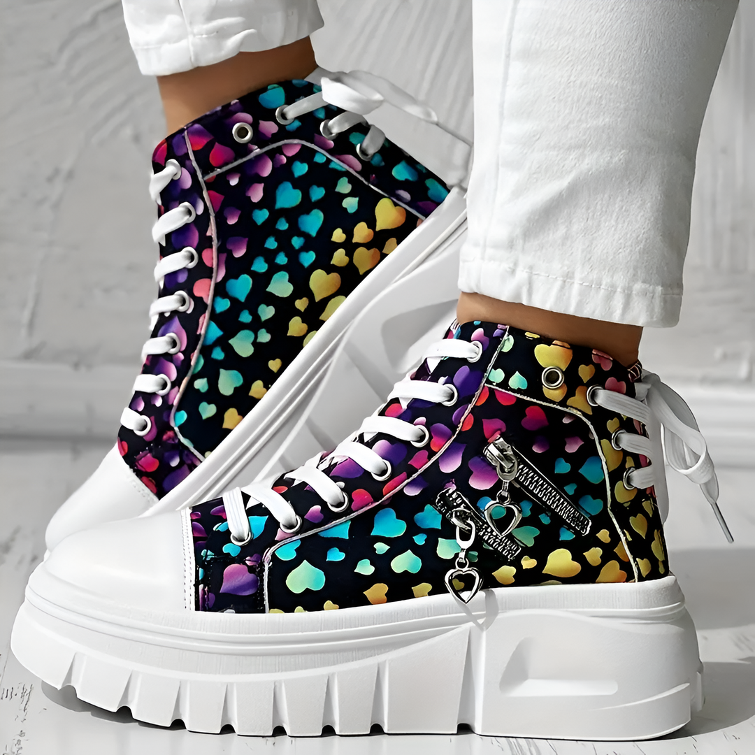 Elin | Orthopedische Hoge Sneakers met spijkerstof