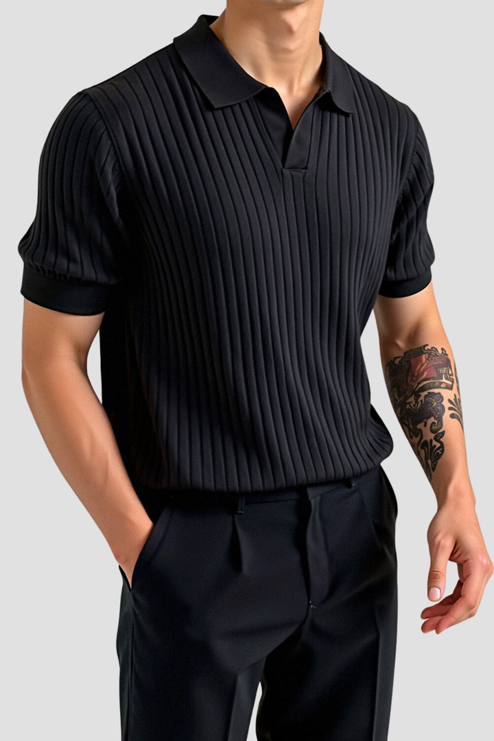 Geribd Heren Poloshirt met Korte Mouwen – Elegant & Tijdloos