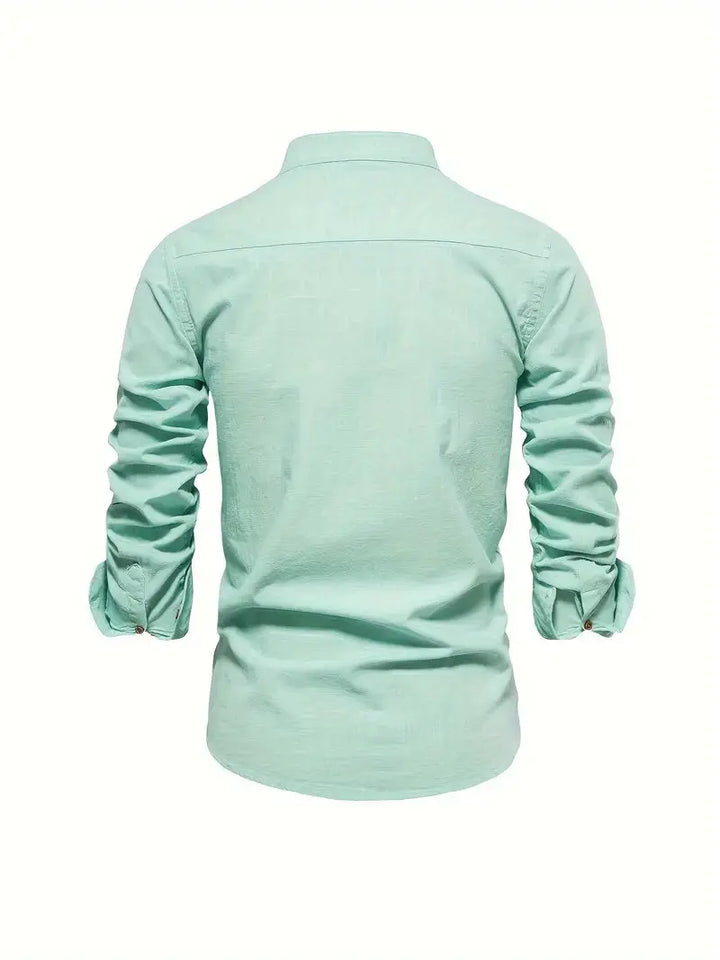 Heren Overhemd Slim Fit Knopen Elegant Casual