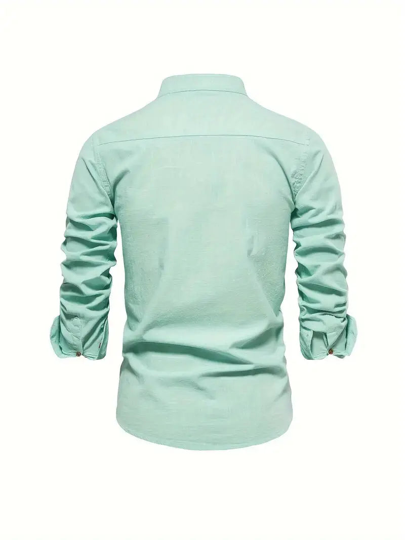 Heren Overhemd Slim Fit Knopen Casual Elegant