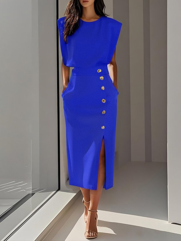 Aspen | Moeiteloze Charme Midi Jurk