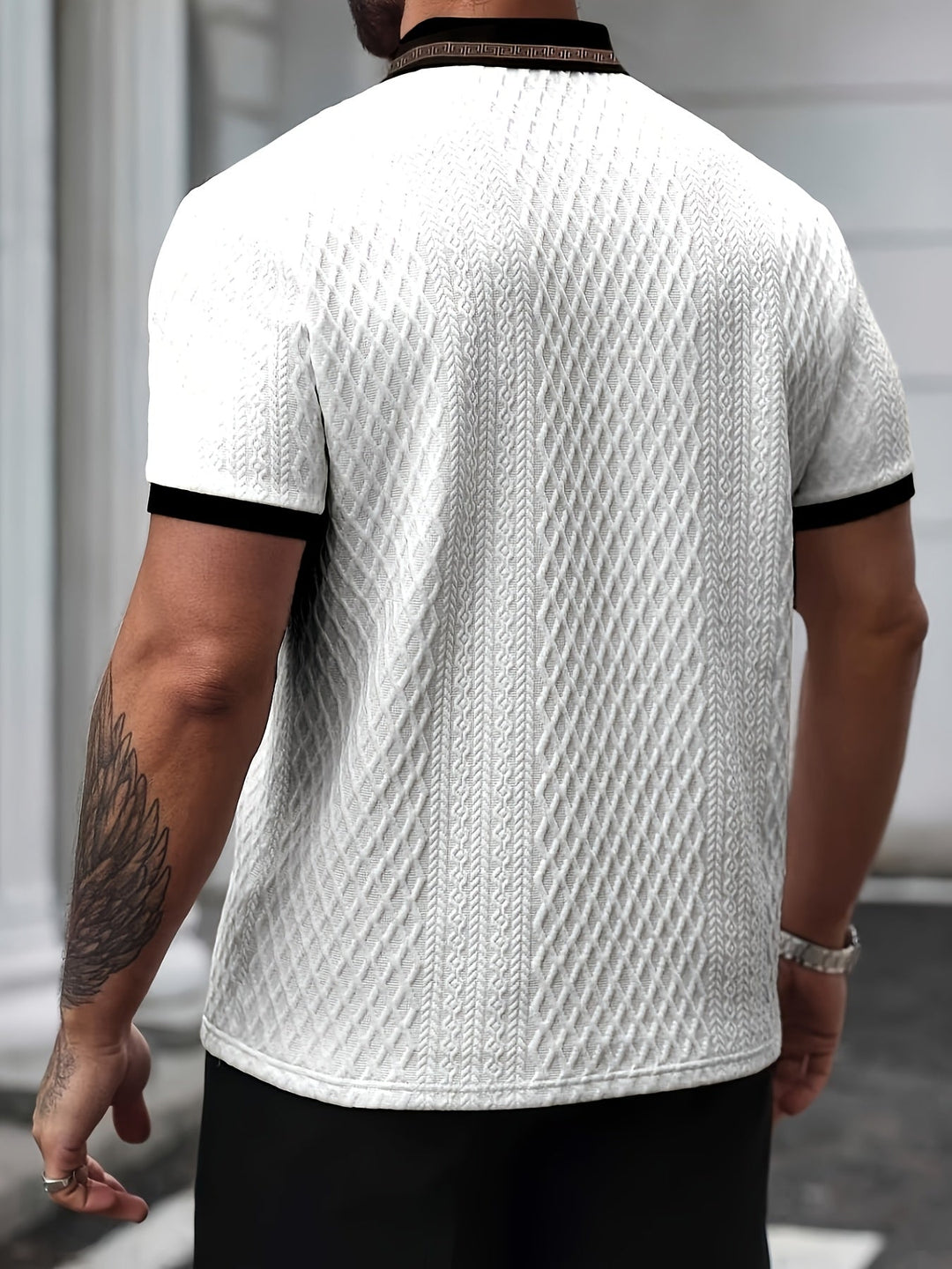 Heren Polo Structuur Korte Mouw Elegant Fit