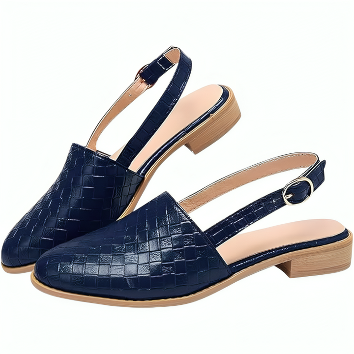 Lila Gevlochten Slingback Loafer