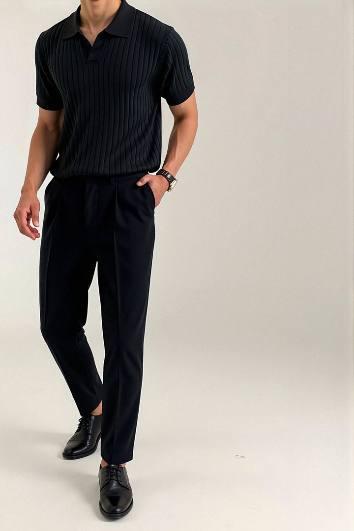 Geribd Heren Poloshirt met Korte Mouwen – Elegant & Tijdloos