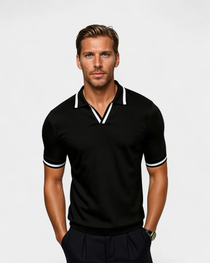 Sportieve Polo met Contrast Kraag en Slim Fit
