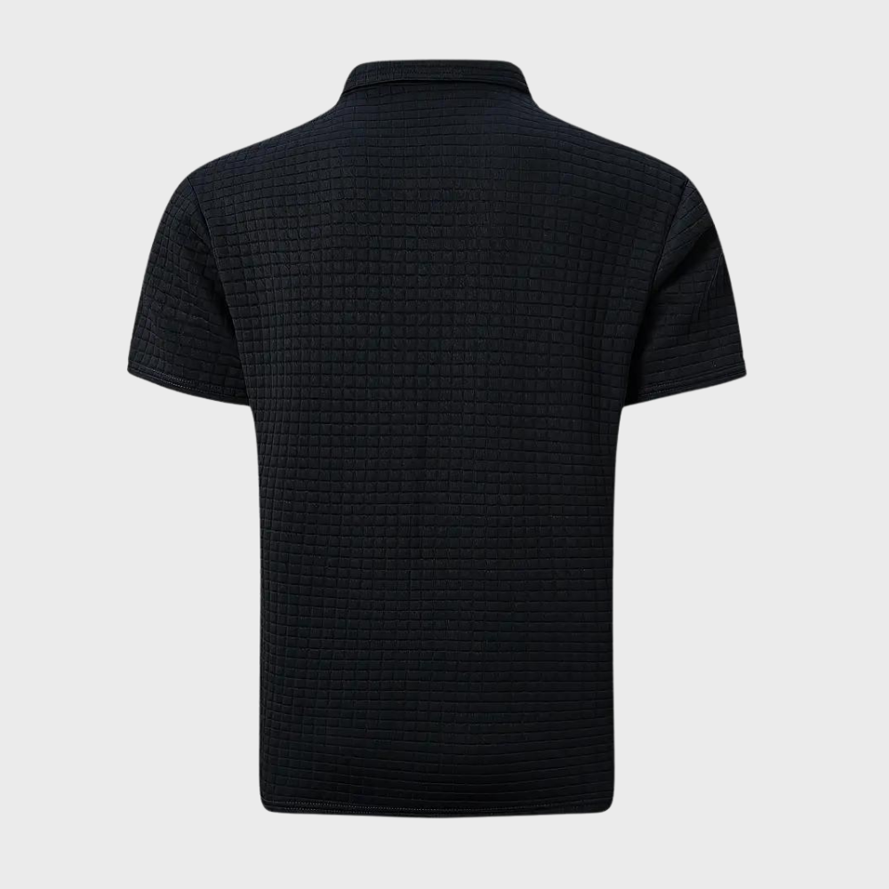 Liam | Wafelstructuur Poloshirt met opvallende contrastkleur