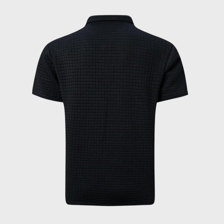 Liam | Wafelstructuur Poloshirt met opvallende contrastkleur