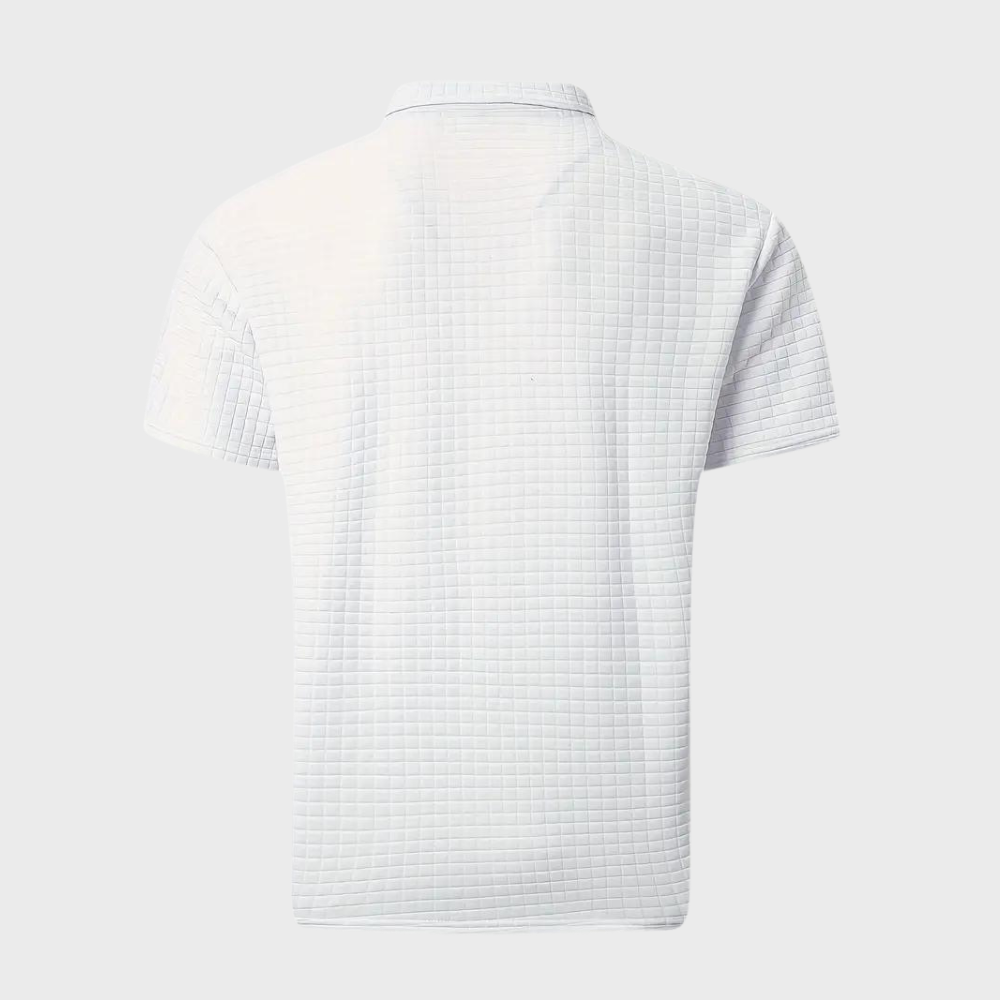 Liam | Wafelstructuur Poloshirt met opvallende contrastkleur