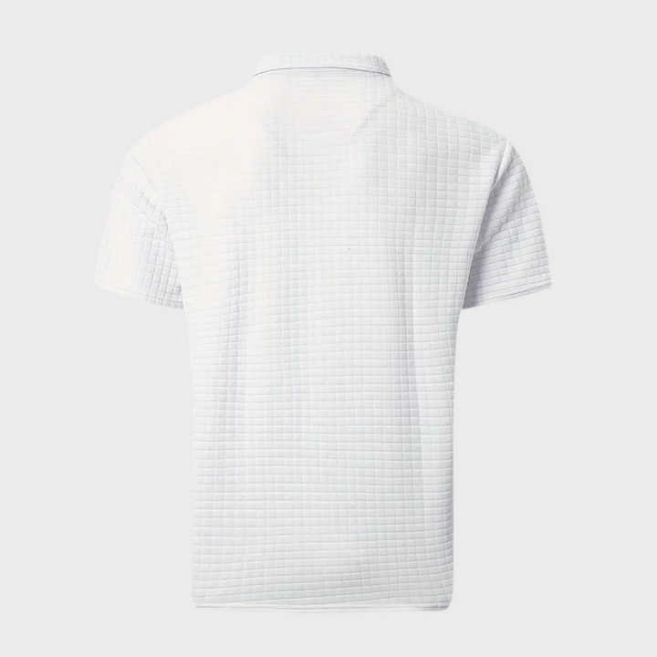 Liam | Wafelstructuur Poloshirt met opvallende contrastkleur