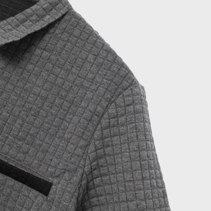 Liam | Wafelstructuur Poloshirt met opvallende contrastkleur
