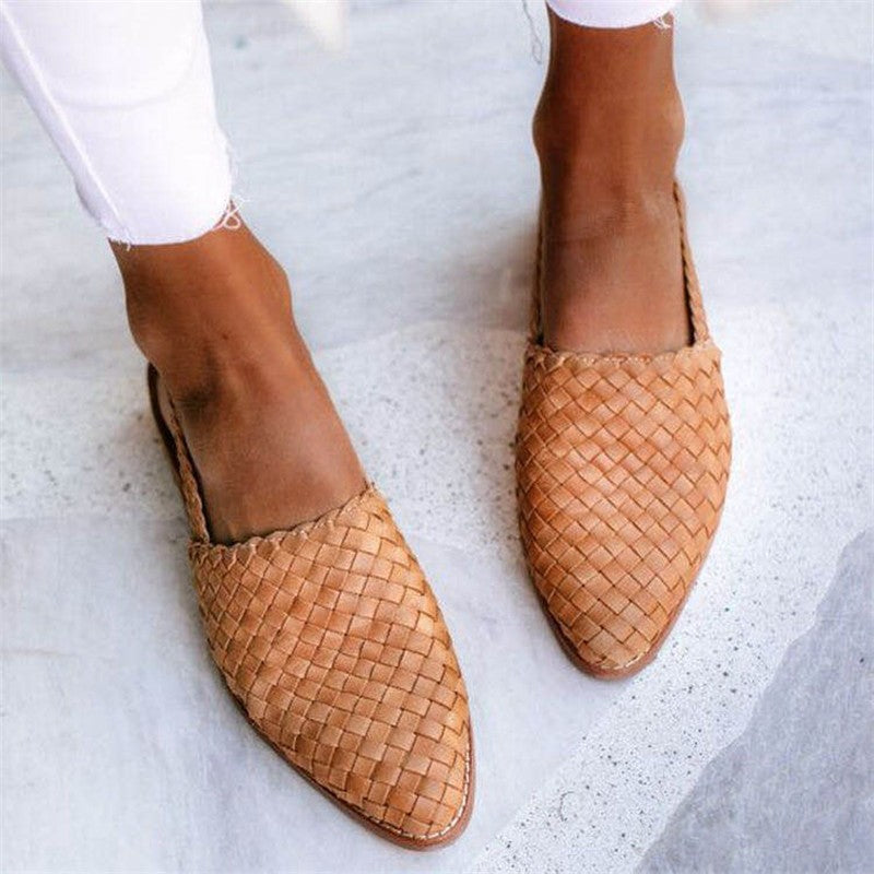 Cerise Gevlochten Slingbacks