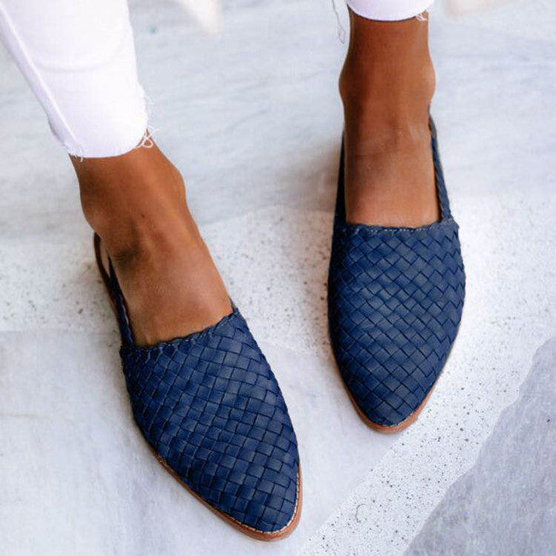 Cerise Gevlochten Slingbacks