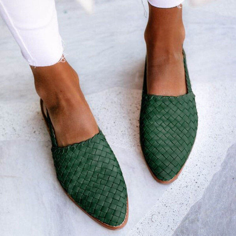 Cerise Gevlochten Slingbacks