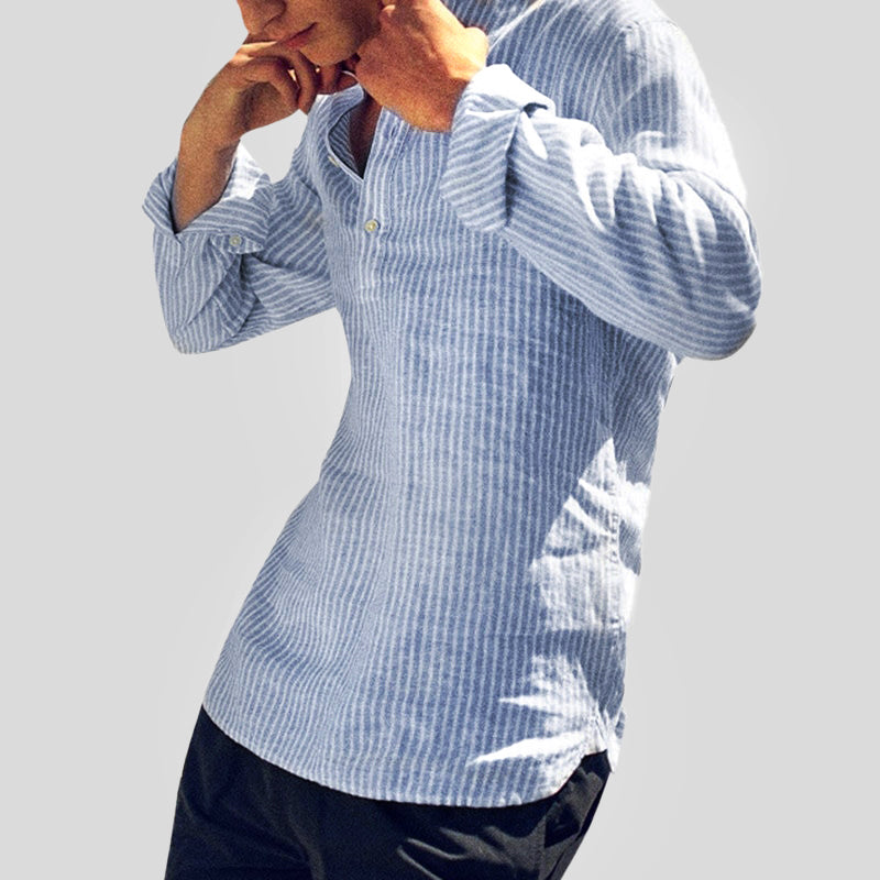 Heren Gestreept Overhemd Casual Lange Mouw