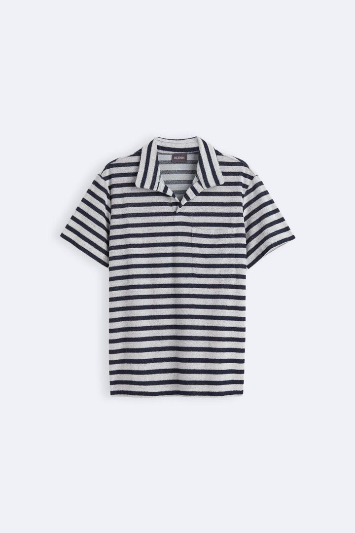 Gestreept Gebreid Poloshirt | Maritieme Elegantie met een Moderne Touch
