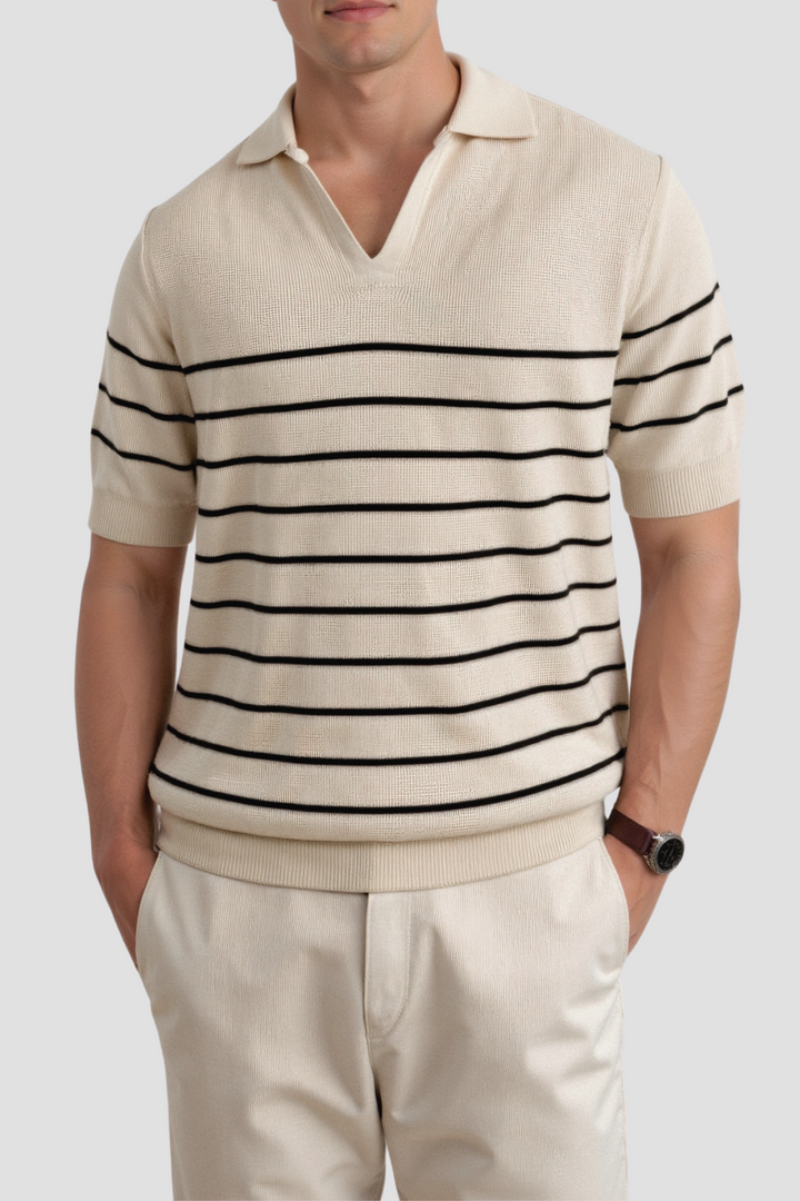 Gestreept herenpoloshirt met korte mouwen – Tijdloos &amp; Veelzijdig