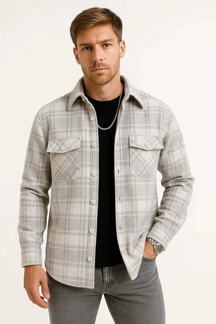 Heren Geruit Overhemd Flanel Warm Casual