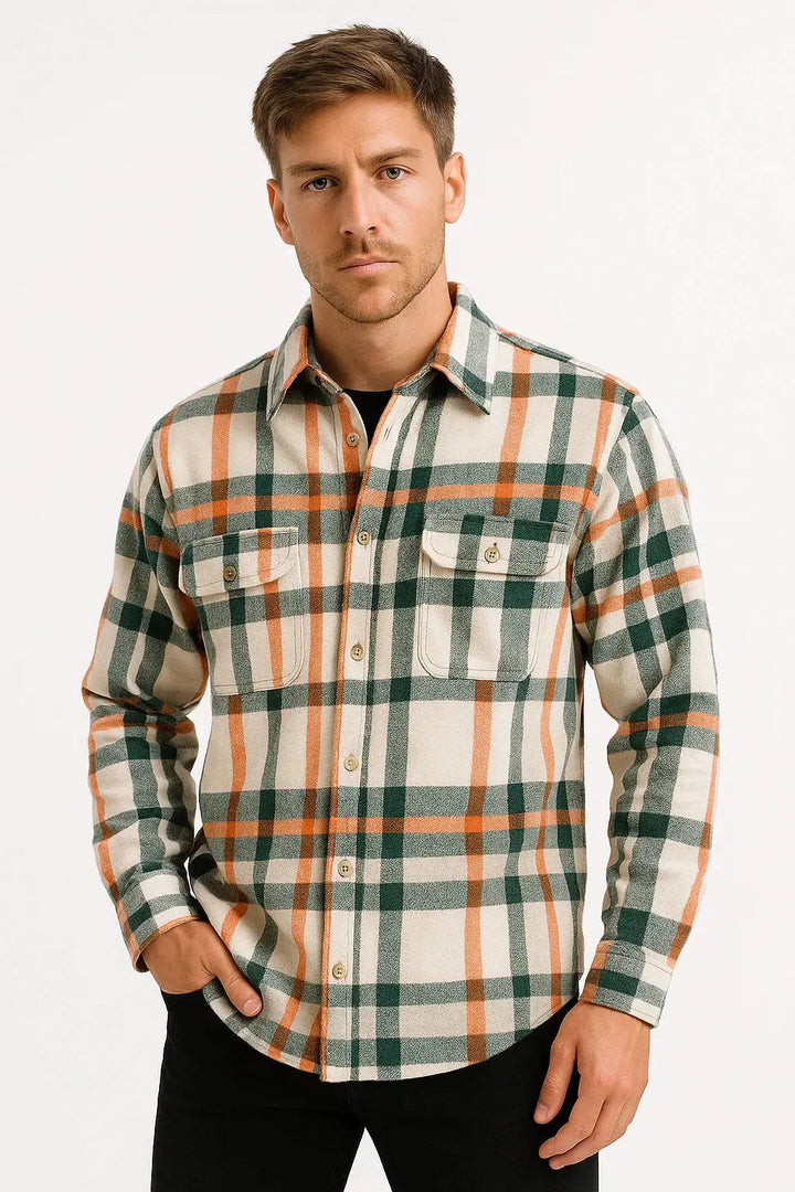 Heren Geruit Overhemd Flanel Casual Warm