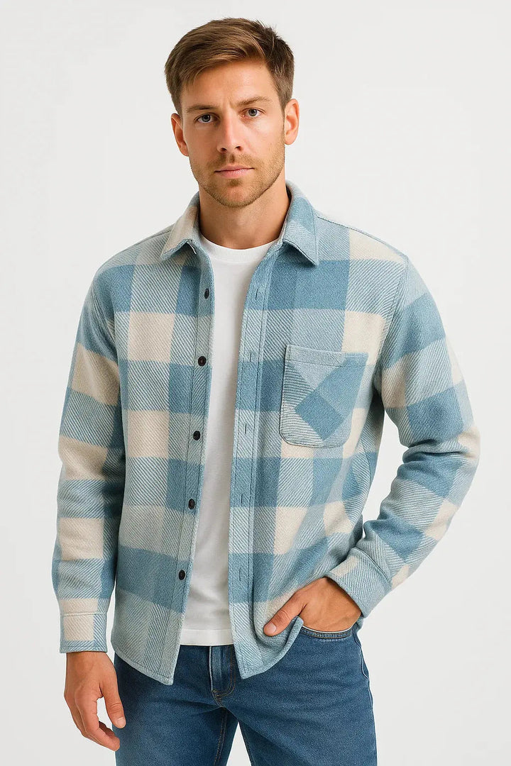 Heren Geruit Overhemd Flanel Casual Warm