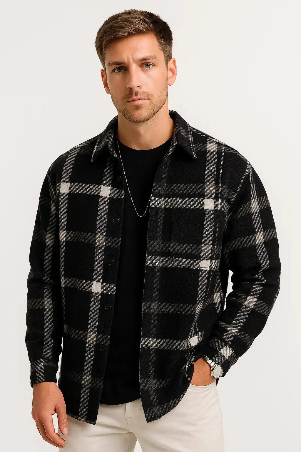Heren Geruit Overhemd Flanel Warm Casual