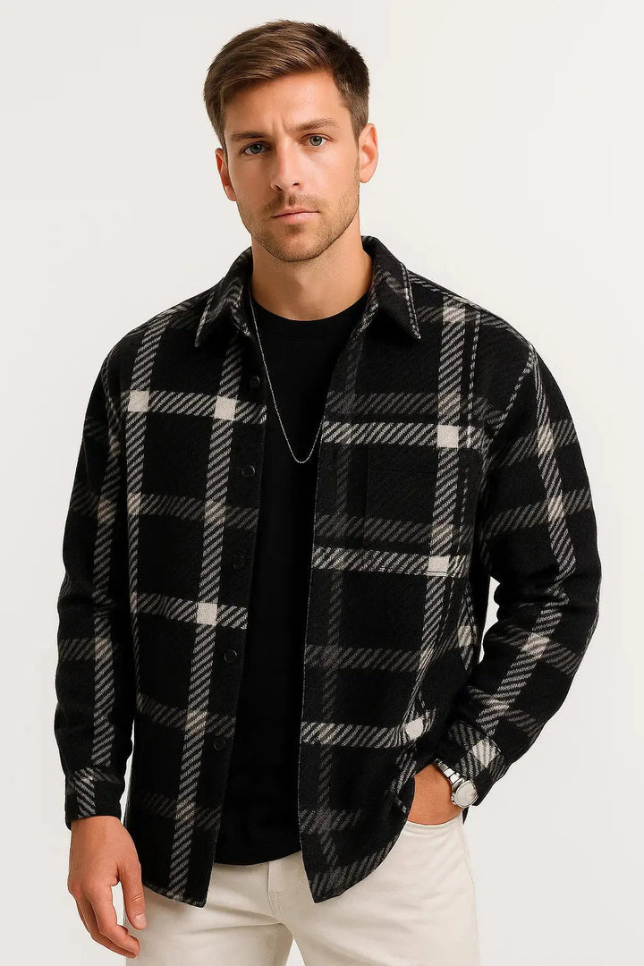 Heren Geruit Overhemd Flanel Warm Casual
