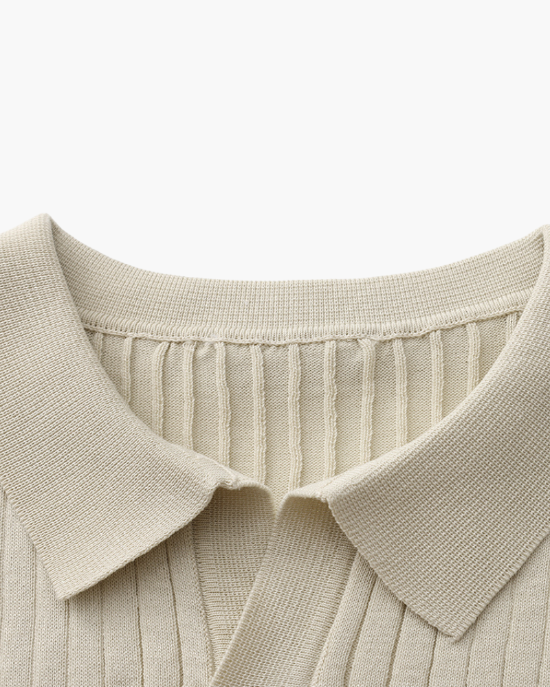 Christian | Heren Korte Mouw Fijn Ribtricot Polo-Shirt