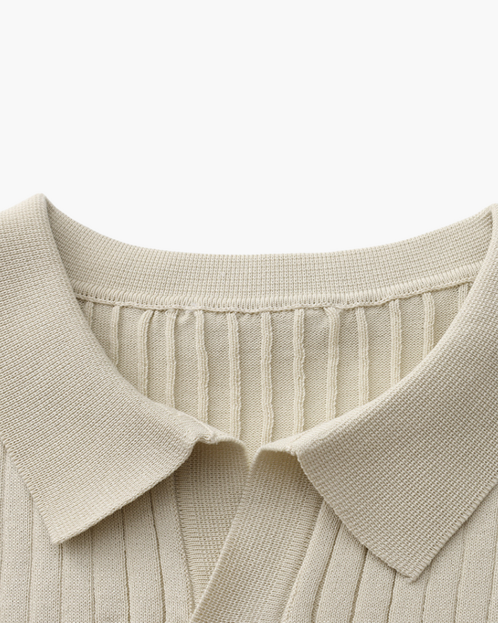 Christian | Heren Korte Mouw Fijn Ribtricot Polo-Shirt