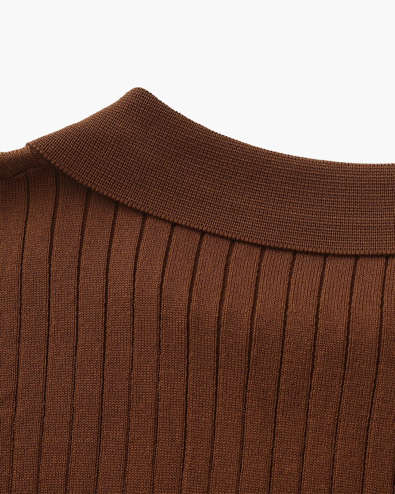 Christian | Heren Korte Mouw Fijn Ribtricot Polo-Shirt