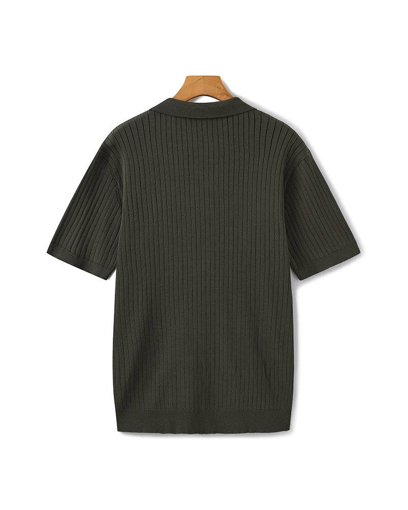 Christian | Heren Korte Mouw Fijn Ribtricot Polo-Shirt