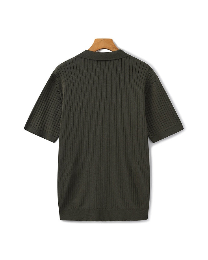 Christian | Heren Korte Mouw Fijn Ribtricot Polo-Shirt
