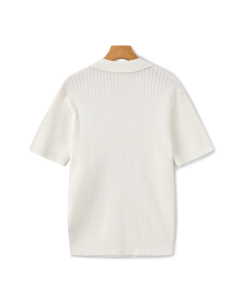 Christian | Heren Korte Mouw Fijn Ribtricot Polo-Shirt
