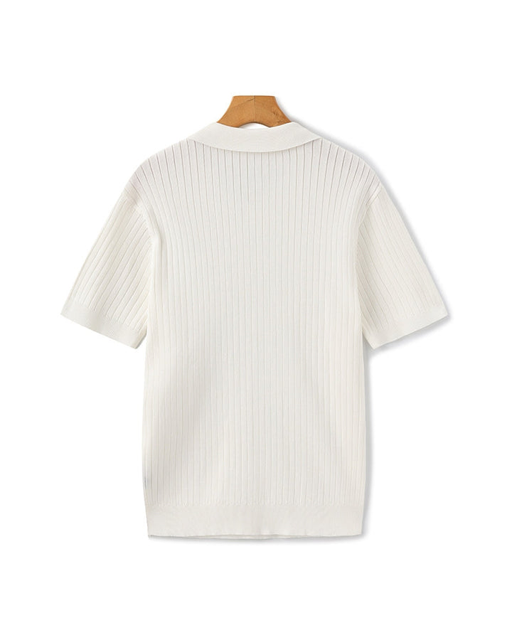 Christian | Heren Korte Mouw Fijn Ribtricot Polo-Shirt