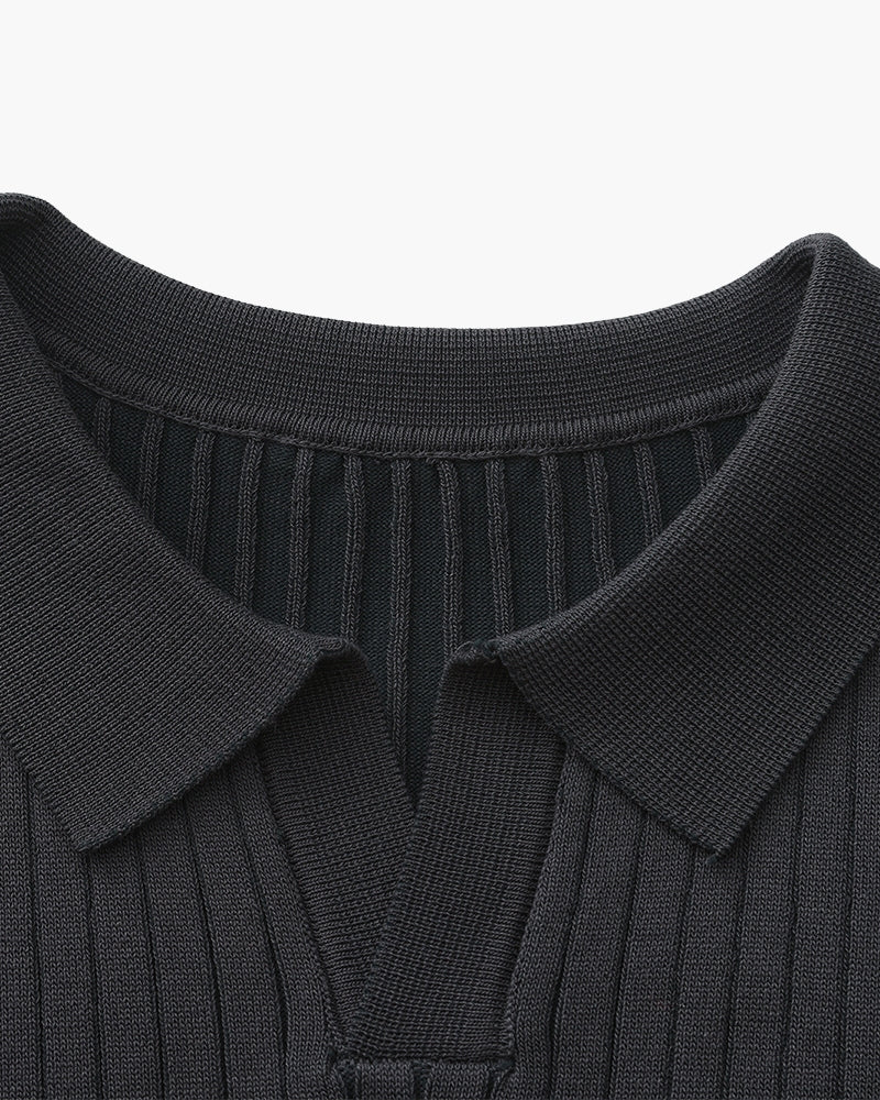 Christian | Heren Korte Mouw Fijn Ribtricot Polo-Shirt