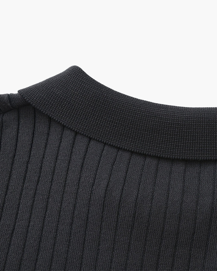Christian | Heren Korte Mouw Fijn Ribtricot Polo-Shirt