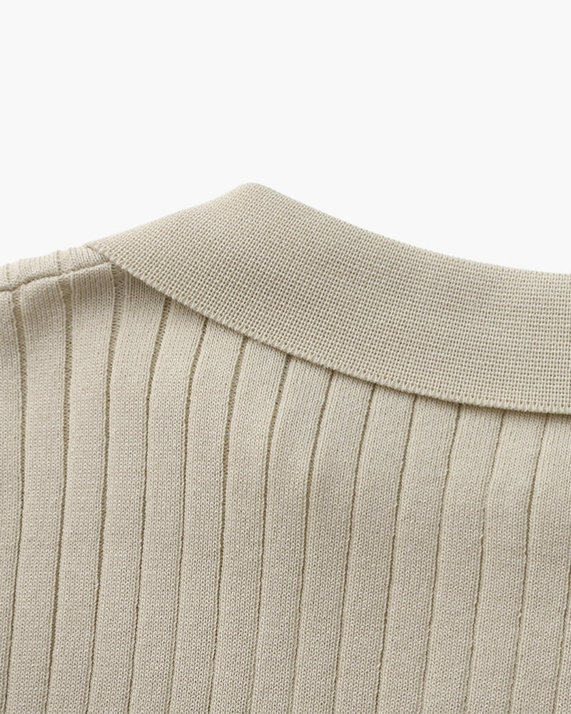 Christian | Heren Korte Mouw Fijn Ribtricot Polo-Shirt