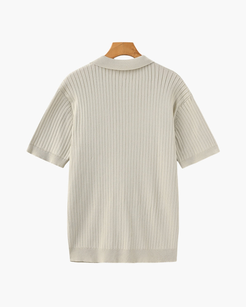 Christian | Heren Korte Mouw Fijn Ribtricot Polo-Shirt