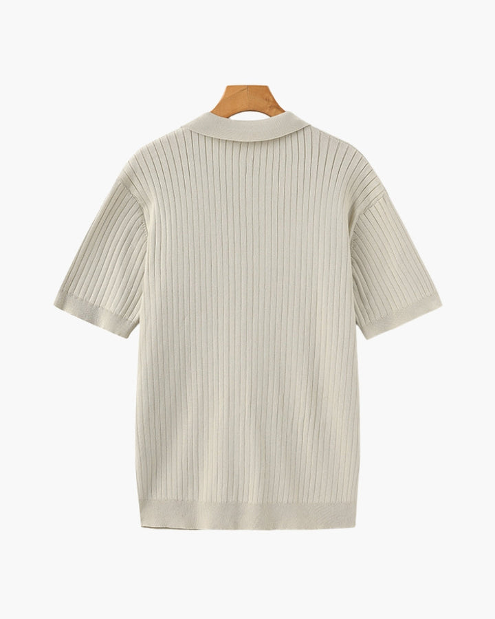 Christian | Heren Korte Mouw Fijn Ribtricot Polo-Shirt