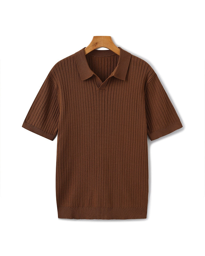 Christian | Heren Korte Mouw Fijn Ribtricot Polo-Shirt