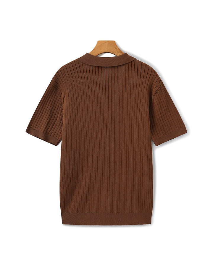 Christian | Heren Korte Mouw Fijn Ribtricot Polo-Shirt