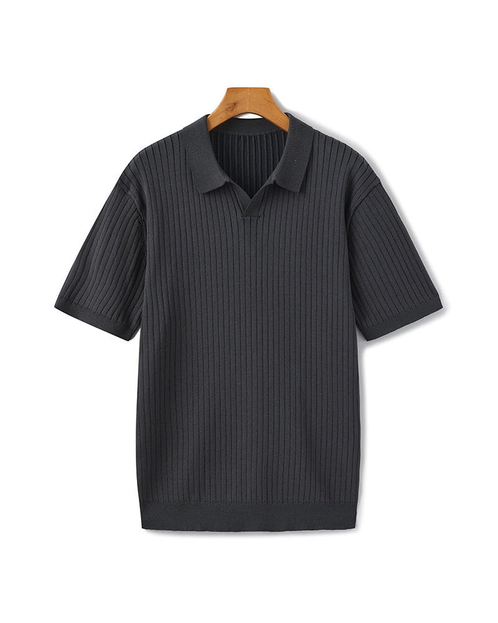 Christian | Heren Korte Mouw Fijn Ribtricot Polo-Shirt