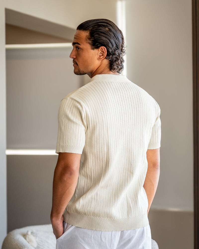 Christian | Heren Korte Mouw Fijn Ribtricot Polo-Shirt