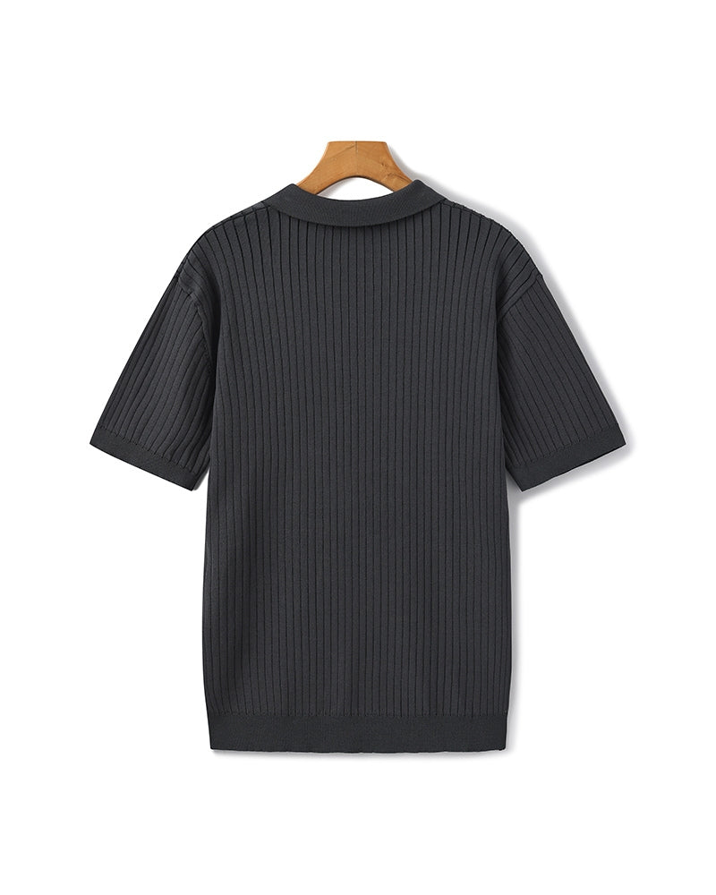 Christian | Heren Korte Mouw Fijn Ribtricot Polo-Shirt