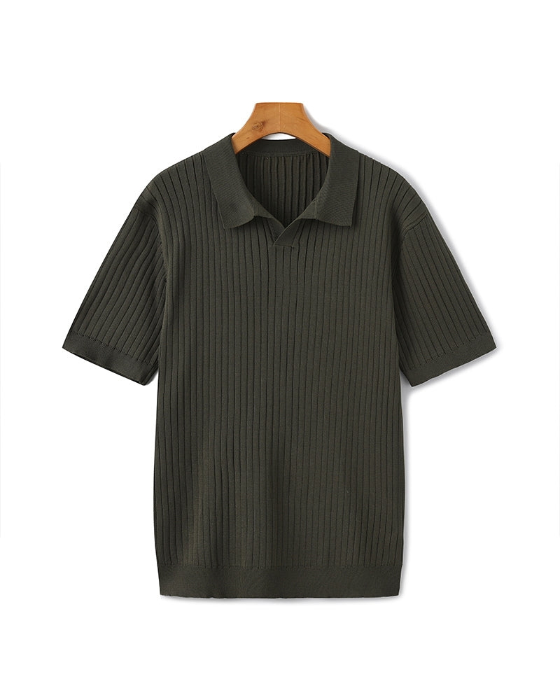 Christian | Heren Korte Mouw Fijn Ribtricot Polo-Shirt