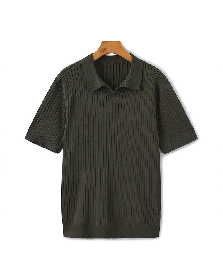 Christian | Heren Korte Mouw Fijn Ribtricot Polo-Shirt